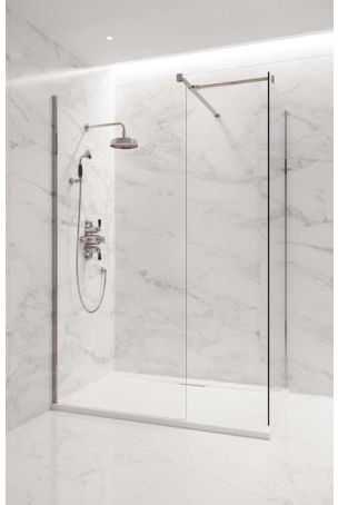 Wharfe Walk In Shower Enclosure - Polished Nickel