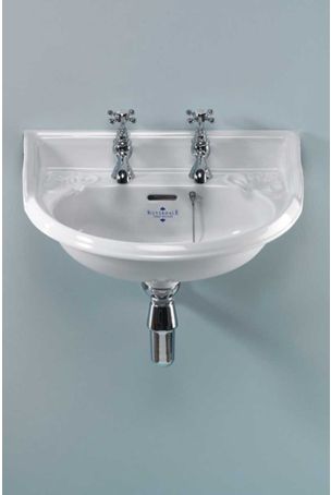 Silverdale Victorian Cloakroom Basin 530mm 2 Tap Hole