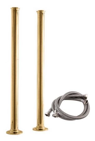 Polished Brass Finish Standpipes With Flexi (for baths without tap holes)