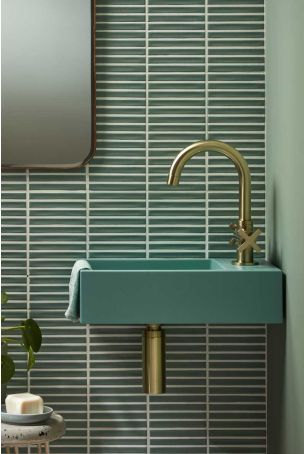 Marcel Rectangular Concrete Basin 1TH - Freestanding - Seafoam Green