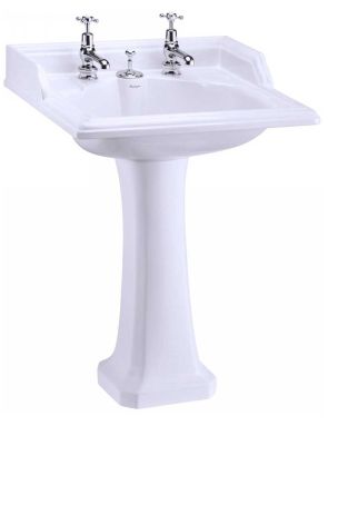 The Burlington Classic Square Basin Invisible Overflow & Pedestal