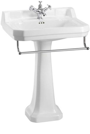 The Burlington Edwardian Large Basin & Pedestal with Towel Rail