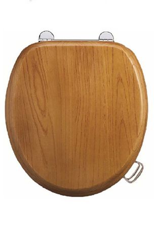 The Burlington Toilet Seat Bar Hinge Oak Coloured Finish