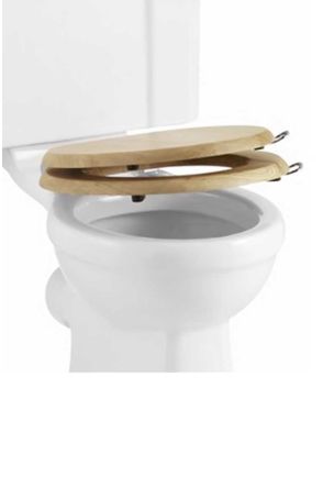 The Burlington Toilet Seat Soft Close Oak Coloured Finish