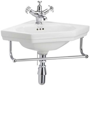 The Burlington Victorian  Corner Basin & Towel Rail Wall Mounted