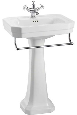 The Burlington Victorian Medium Basin With Towel Rail & Pedestal