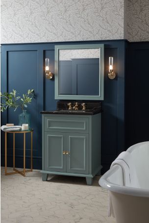 Wytham 697mm Traditional Single Vanity Unit with Doors and Marquina Nero Top