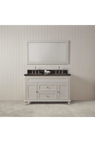 Custom painted to the colour of your choice - Wytham 135cm Traditional Double Vanity Unit with Black/ Marquina Nero Top