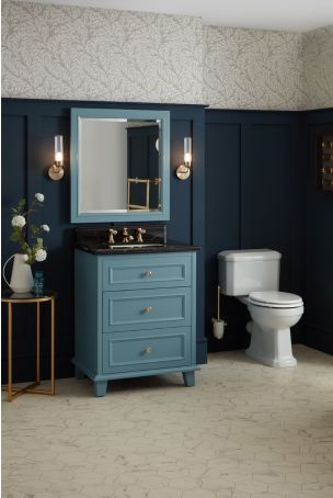 Wytham 697mm Traditional Single Vanity Unit with Drawers and Marquina Nero Top