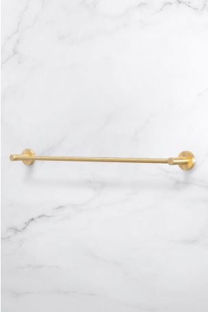 Contemporary Single Towel Rail - Brushed Brass