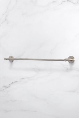 Contemporary Single Towel Rail - Brushed Nickel