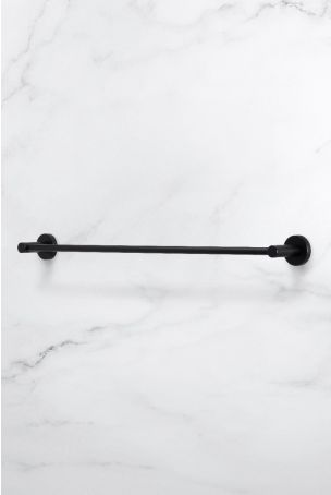 Contemporary Single Towel Rail - Matt Black