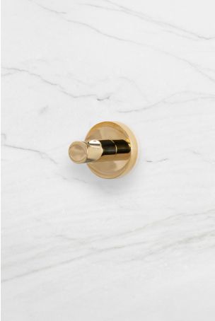 Contemporary Single Robe Hook - Polished Brass