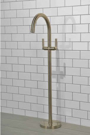 Senska - Bath Filler - Floor Mounted - Metal Lever - Brushed Nickel