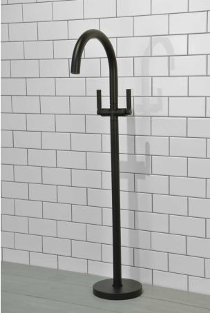 Senska - Bath Filler - Floor Mounted - Metal Lever - Matt Black