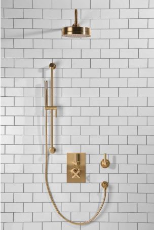 Elbe - Concealed Shower Set + Diverter - Metal Lever/Metal Lever - 8" or 6" Rose