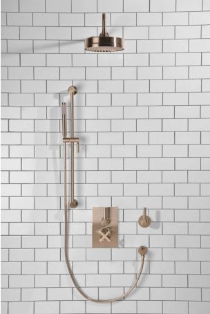 Elbe - Concealed Shower Set + Diverter - Metal Lever/Metal Lever - 8" Rose - Brushed Nickel