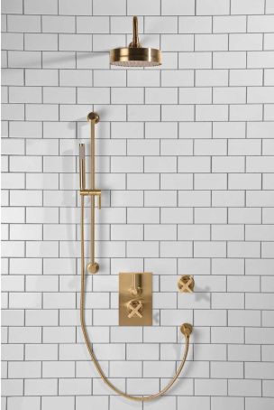 Elbe - Concealed Shower Set + Diverter - Metal Lever/X-Top - 8" or 6" Rose