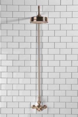 Elbe - Exposed Shower Set - Metal Lever - 8" Rose - Brushed Nickel