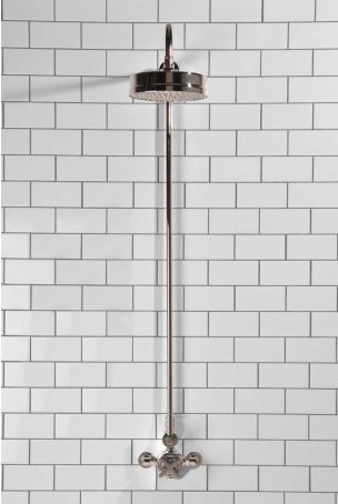 Elbe - Exposed Shower Set - Metal Lever - 8" Rose - Chrome Finish