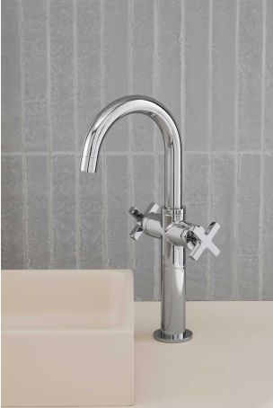 Bayor Monobloc Basin Mixer - Deck Mounted - X-Top - 100mm Extension - Chrome Finish