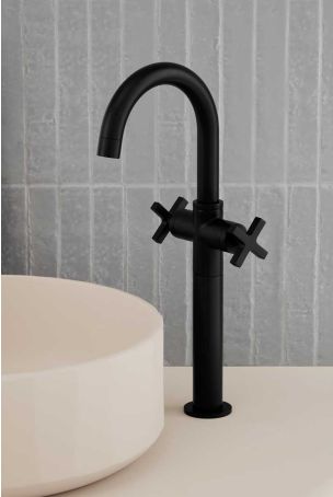 Bayor Monobloc Basin Mixer - Deck Mounted - X-Top - 160mm Extension - Matt Black