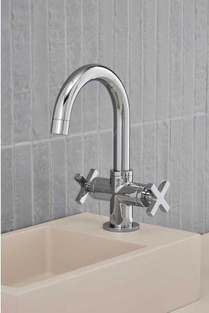 Bayor Monobloc Basin Mixer - Deck Mounted - X-Top - Chrome