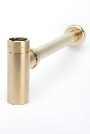 Contemporary Flat Bottom Basin Bottle Trap - Brushed Brass