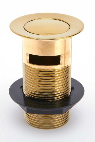 Slotted click-clack basin waste in Brushed Brass