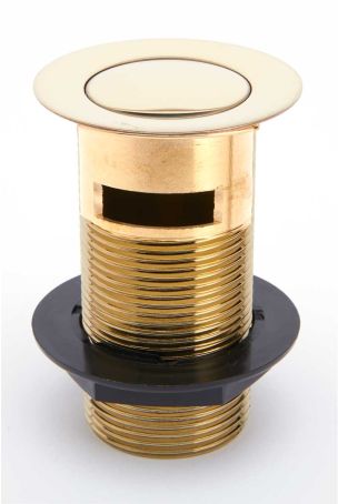 Slotted click-clack basin waste in Polished Brass