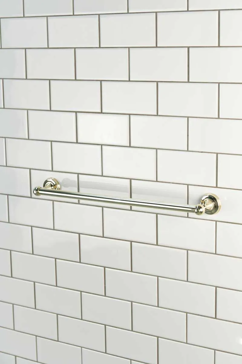 Traditional 600mm Single Towel Rail Polished Brass