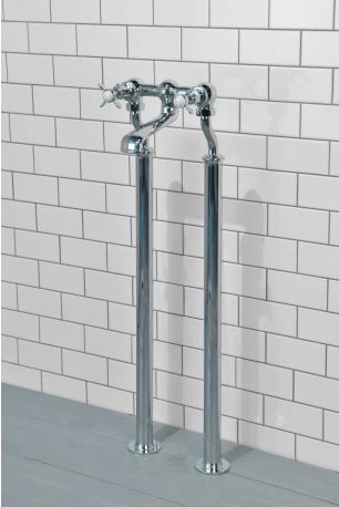 Aysgarth Bath Filler Tap with Standpipes X-Top Lever Chrome 3/4BSP (For Baths Without Tap Holes Only)