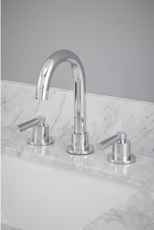 Senska - 3-Hole Basin Mixer - Deck Mounted - Metal Lever - Chrome