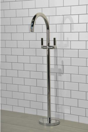 Senska - Bath Filler - Floor Mounted - Black Lever - Chrome