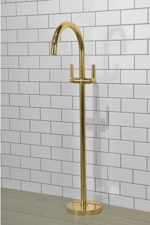 Senska - Bath Filler - Floor Mounted - Metal Lever - Polished Brass