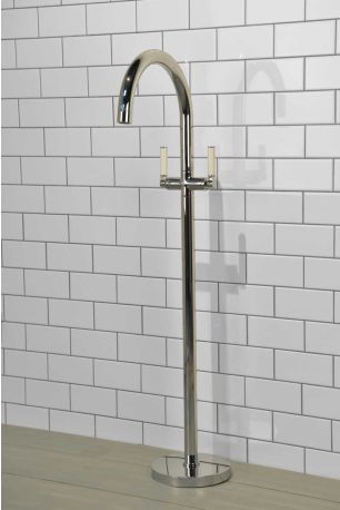 Senska - Bath Filler - Floor Mounted - White Lever - Chrome