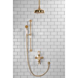 Calder Dual Outlet Shower Kit - Semi-Exposed Valve - 8 inch Rose 