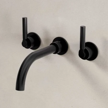 Senska - 3-Hole Basin Mixer - Deck Mounted - Metal Lever