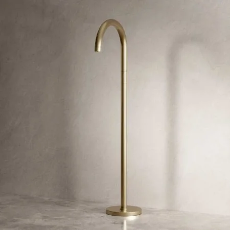 Bayor Floor Mounted Bath Spout - Brushed Brass