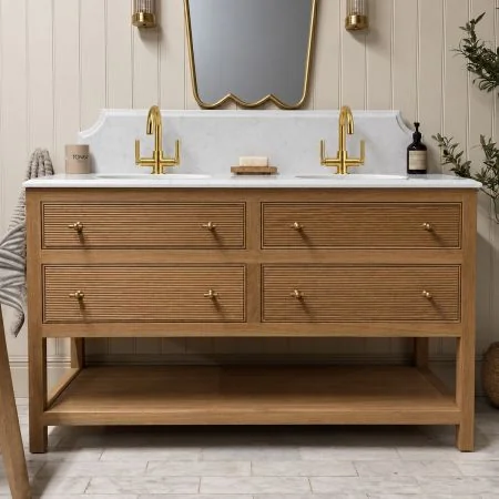 Bellagio 1300mm 4 Drawer Reeded Double Vanity Unit