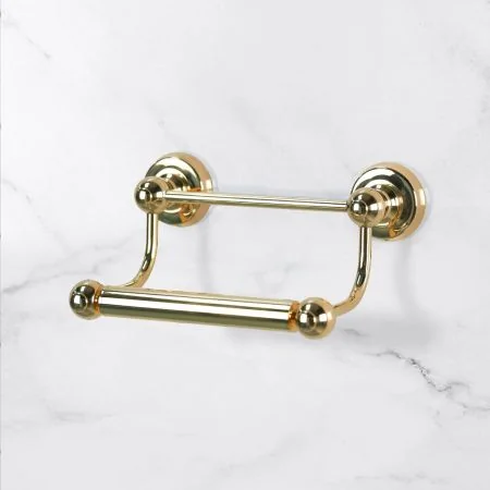 Traditional Bar Toilet Paper Holder - Living Brass