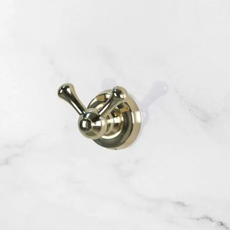 Traditional Double Robe Hook - Timeless Brass