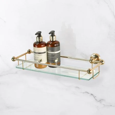 Traditional Gallery Shelf - Living Brass