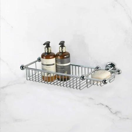 Traditional Soap & Sponge Basket - Chrome