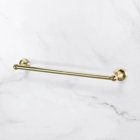 Traditional 600mm Single Towel Rail - Living Brass