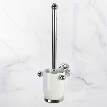 Traditional Wall Mounted Toilet Brush Holder - Chrome