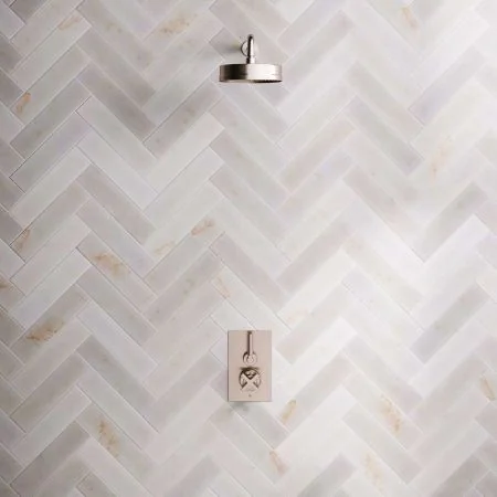 Bayor Single Outlet Concealed Shower with 500mm Wall Arm, 8" Rose & Metal Levers in Brushed Nickel