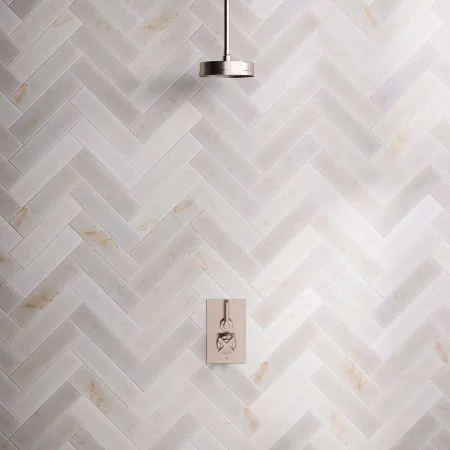 Bayor Single Outlet Concealed Shower with 210mm Ceiling Arm, 8" Rose & Metal Levers in Brushed Nickel