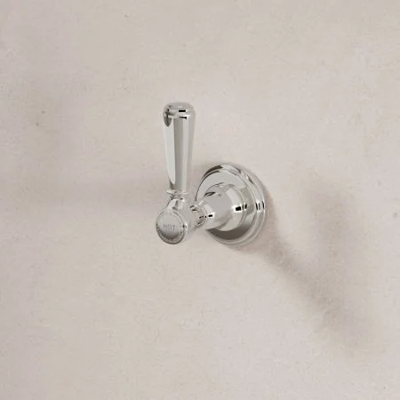 Linton Deck Mounted Basin Pillar Taps - White Lever - Polished Nickelimages