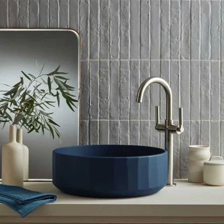 Franz Round Concrete Basin 42 Diameter - Freestanding - Midnight Blue